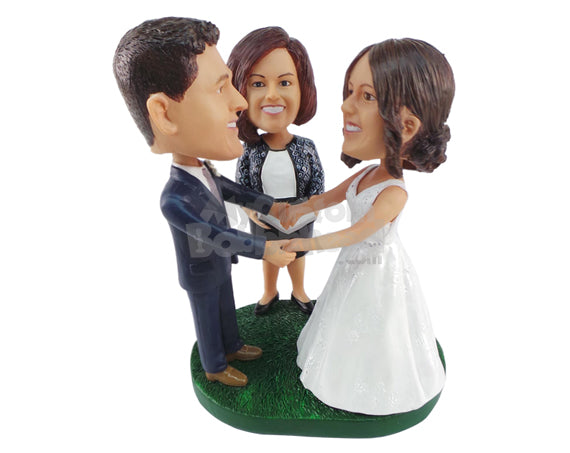 Custom Bobblehead Beautiful Couple At Each Other While Holding Hands And A Woman Standing In The Background - Wedding & Couples Couple Personalized Bobblehead & Cake Topper Custom Bobblehead Beautiful Couple At Each Other While Holding Hands And A Woman Standing In The Background - Wedding & Couples Couple Personalized Bobblehead & Cake Topper